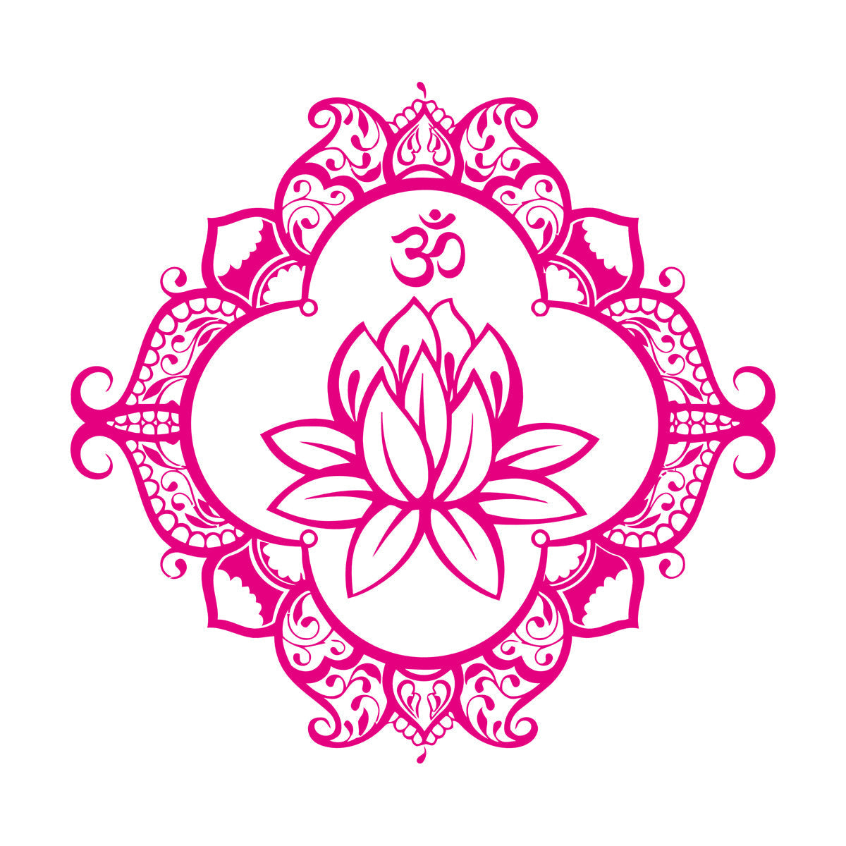 Wall Vinyl Sticker Decor Lotus Mandala Ornament Buddhism Personalized Customization