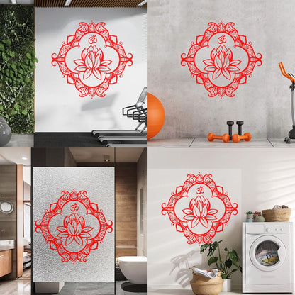 Wall Vinyl Sticker Decor Lotus Mandala Ornament Buddhism Personalized Customization