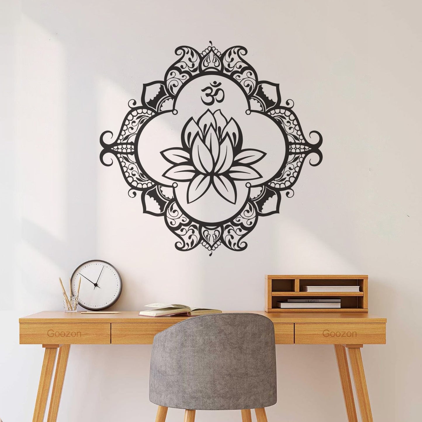 Wall Vinyl Sticker Decor Lotus Mandala Ornament Buddhism Personalized Customization