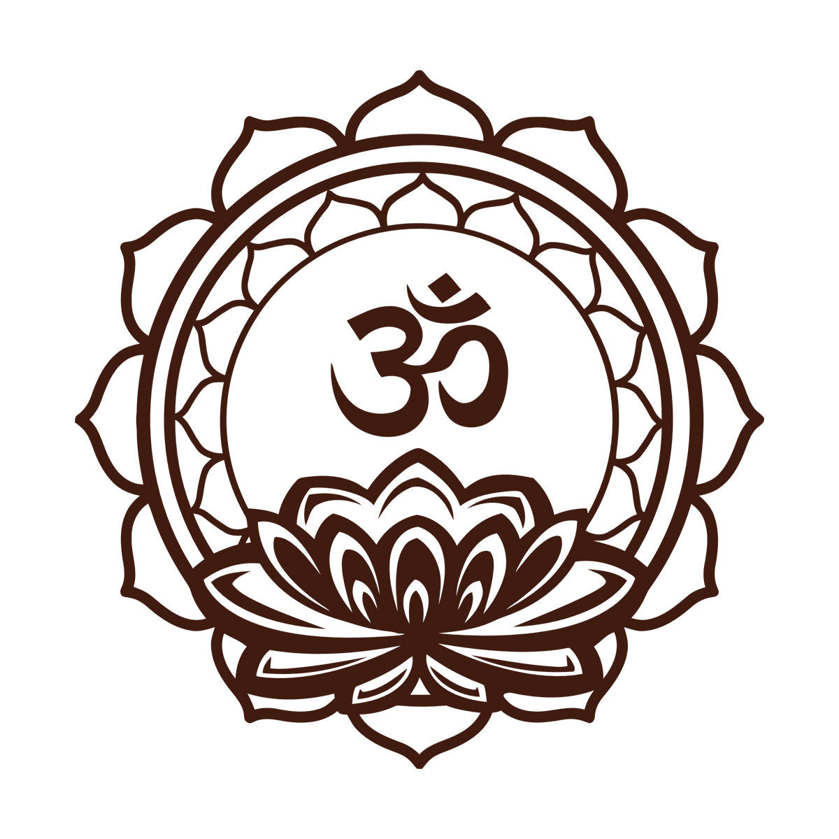 Fine Carving Decals Lotus Om Mantra Meditation Mandala Hinduism Wall Beautification