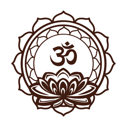 Fine Carving Decals Lotus Om Mantra Meditation Mandala Hinduism Wall Beautification