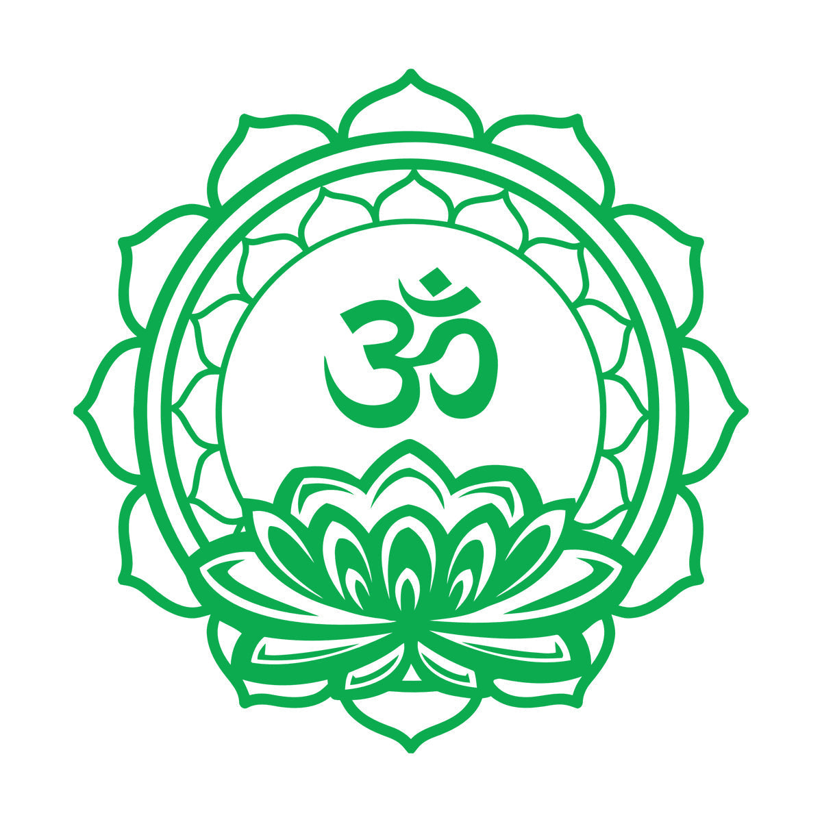 Fine Carving Decals Lotus Om Mantra Meditation Mandala Hinduism Wall Beautification