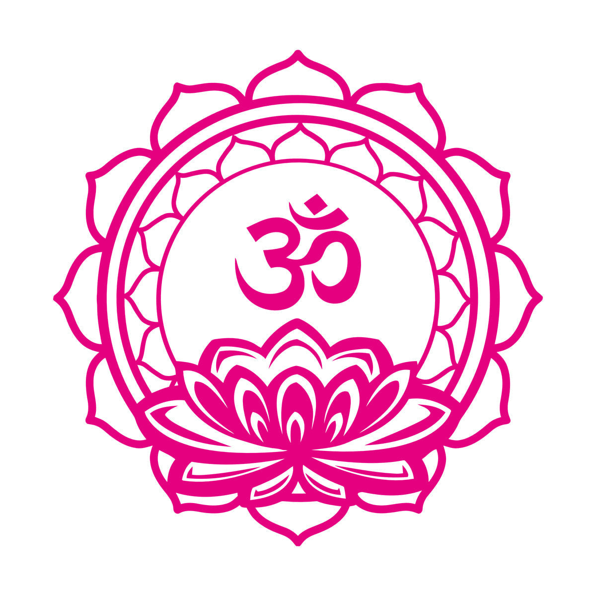 Fine Carving Decals Lotus Om Mantra Meditation Mandala Hinduism Wall Beautification