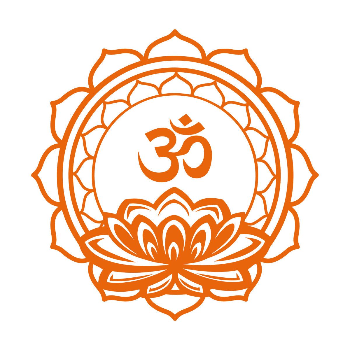 Fine Carving Decals Lotus Om Mantra Meditation Mandala Hinduism Wall Beautification