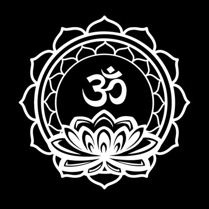 Fine Carving Decals Lotus Om Mantra Meditation Mandala Hinduism Wall Beautification