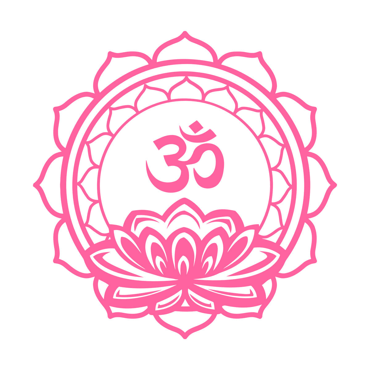 Fine Carving Decals Lotus Om Mantra Meditation Mandala Hinduism Wall Beautification