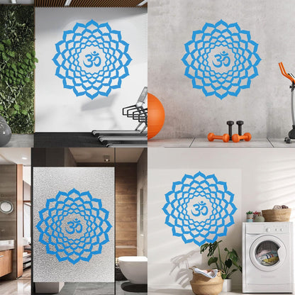 Vinyl Art Sticker Lotus Om Sanskrit Character Buddhism Mandala Car Body Decoration