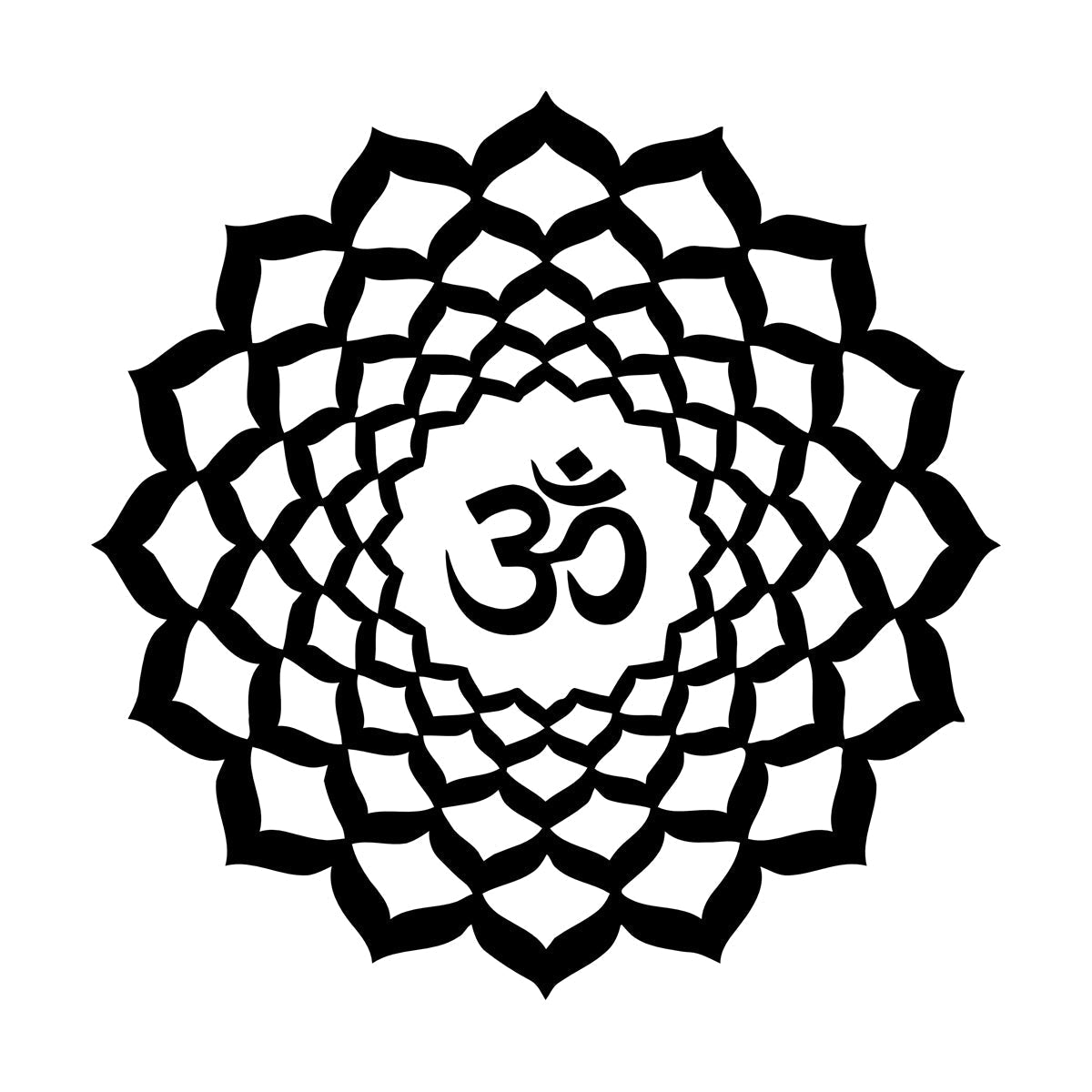 Vinyl Art Sticker Lotus Om Sanskrit Character Buddhism Mandala Car Body Decoration