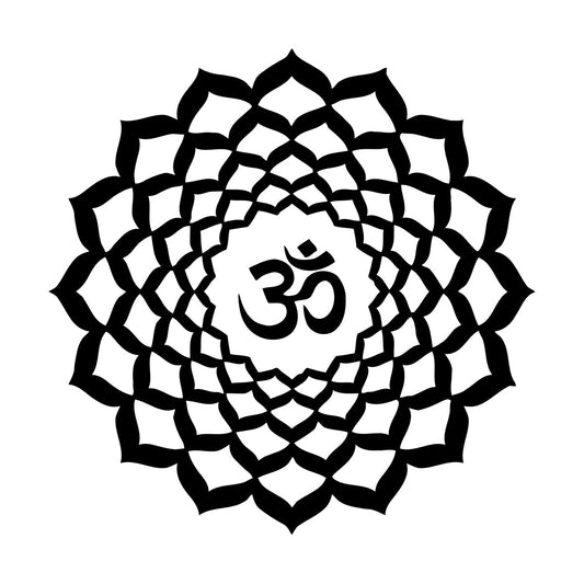 Vinyl Art Sticker Lotus Om Sanskrit Character Buddhism Mandala Car Body Decoration