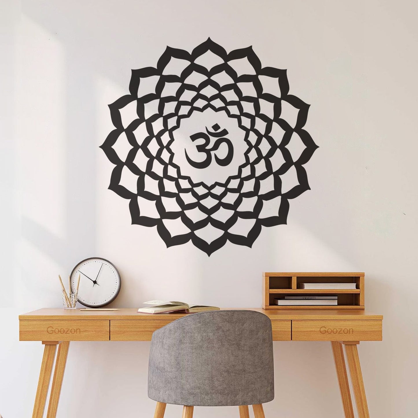 Vinyl Art Sticker Lotus Om Sanskrit Character Buddhism Mandala Car Body Decoration