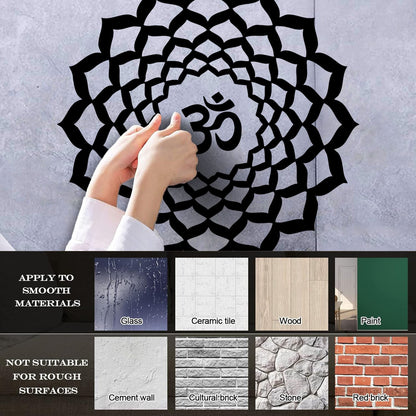 Vinyl Art Sticker Lotus Om Sanskrit Character Buddhism Mandala Car Body Decoration