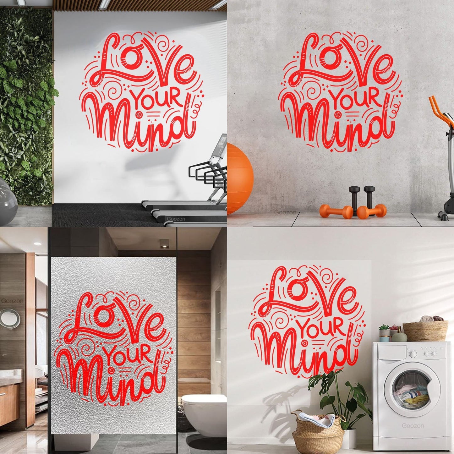 Mural And Wall Vinyl Decal Love Your Mind Inspirational Quote Phrase Easy Installation