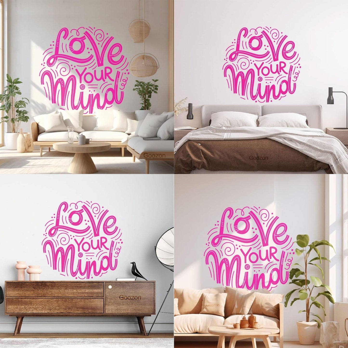 Mural And Wall Vinyl Decal Love Your Mind Inspirational Quote Phrase Easy Installation