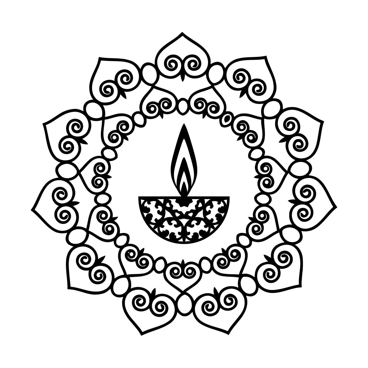 Wall Stickers Mandala Buddhism Candle Talisman It Won'T Fall Off