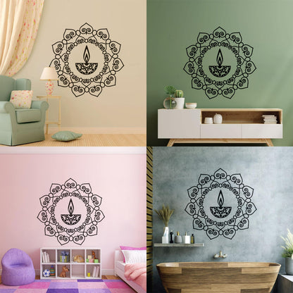 Wall Stickers Mandala Buddhism Candle Talisman It Won'T Fall Off