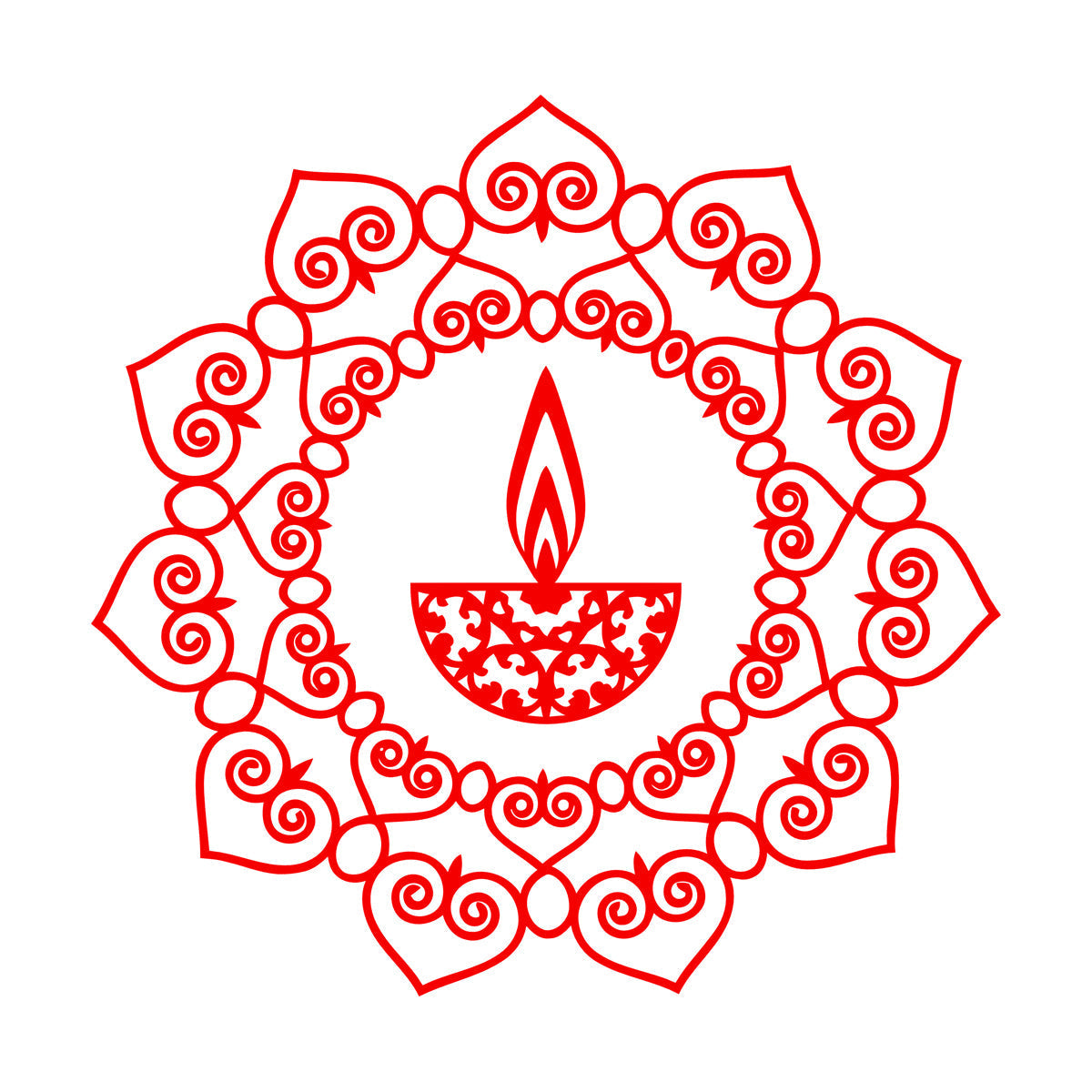 Wall Stickers Mandala Buddhism Candle Talisman It Won'T Fall Off