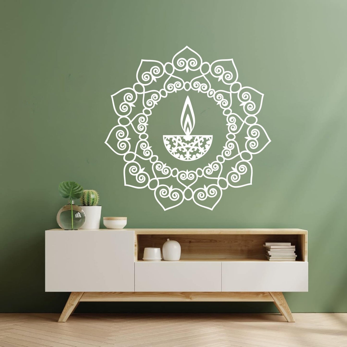 Wall Stickers Mandala Buddhism Candle Talisman It Won'T Fall Off
