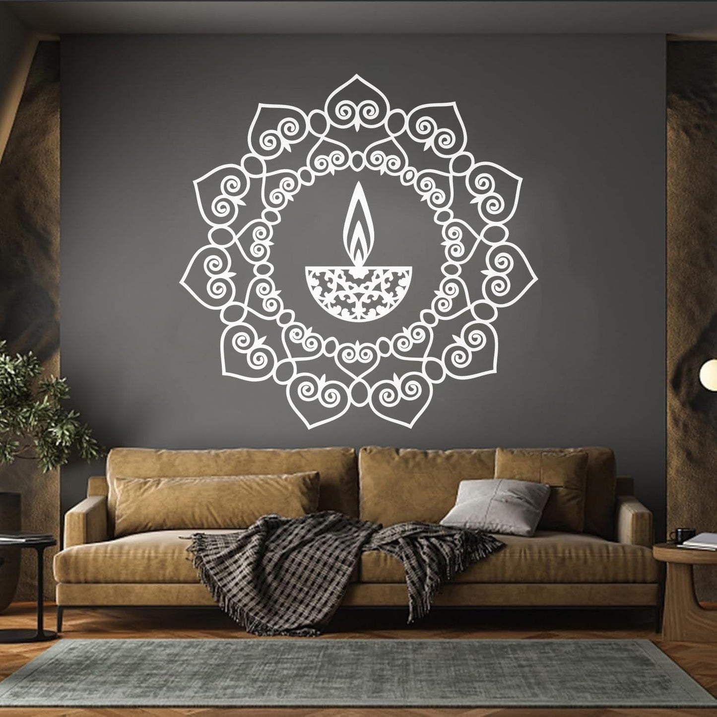 Wall Stickers Mandala Buddhism Candle Talisman It Won'T Fall Off