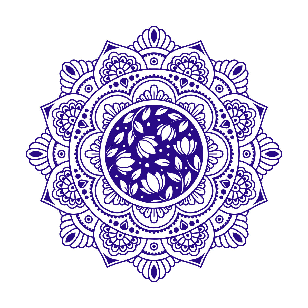 Lettering Decals Mandala Circle Floral Ornament Meditation Wall Beautification