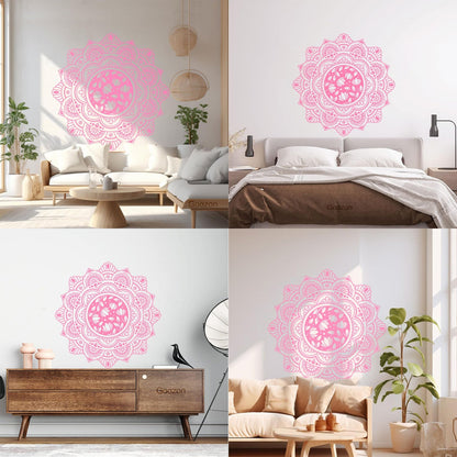 Lettering Decals Mandala Circle Floral Ornament Meditation Wall Beautification