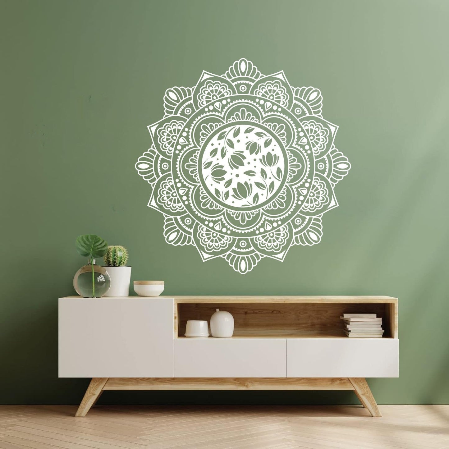 Lettering Decals Mandala Circle Floral Ornament Meditation Wall Beautification