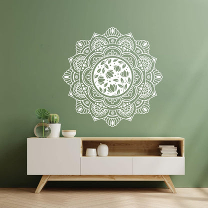 Lettering Decals Mandala Circle Floral Ornament Meditation Wall Beautification