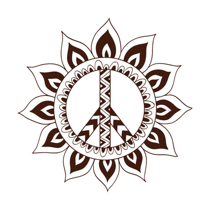 Lettering Stickers Mandala Hippie Peace Symbol Window Decals