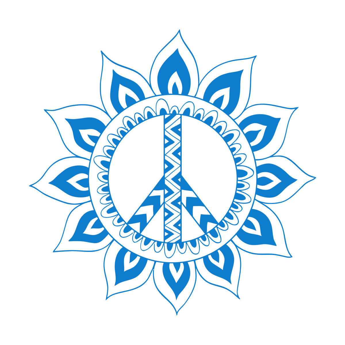 Lettering Stickers Mandala Hippie Peace Symbol Window Decals