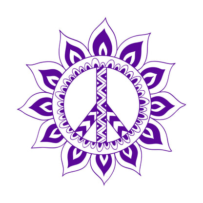 Lettering Stickers Mandala Hippie Peace Symbol Window Decals