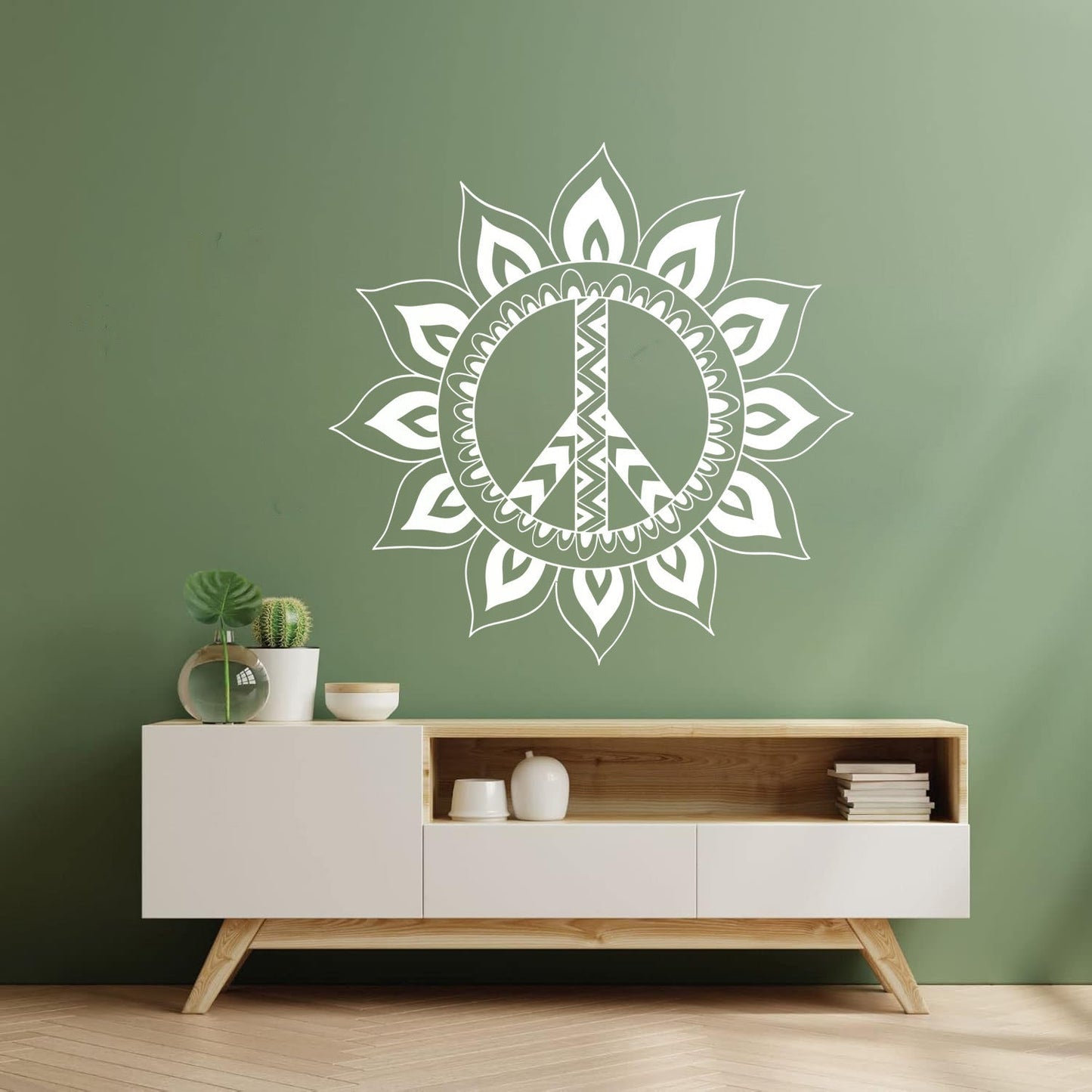 Lettering Stickers Mandala Hippie Peace Symbol Window Decals