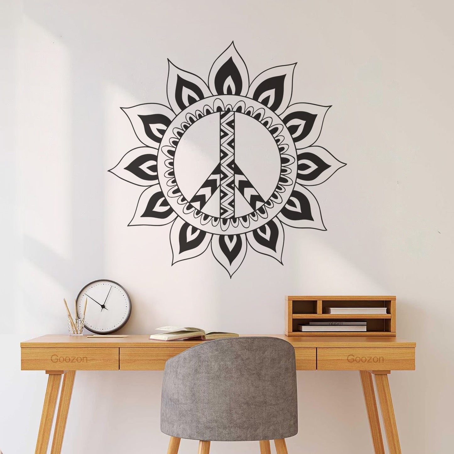 Lettering Stickers Mandala Hippie Peace Symbol Window Decals