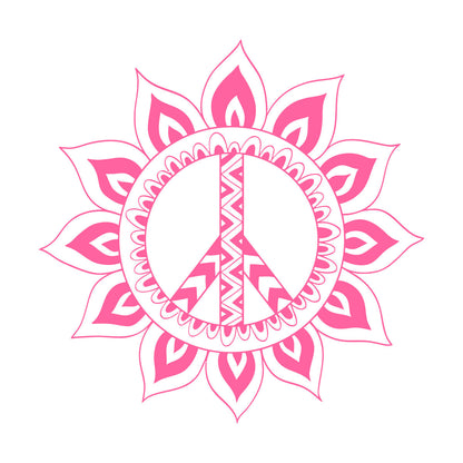 Lettering Stickers Mandala Hippie Peace Symbol Window Decals