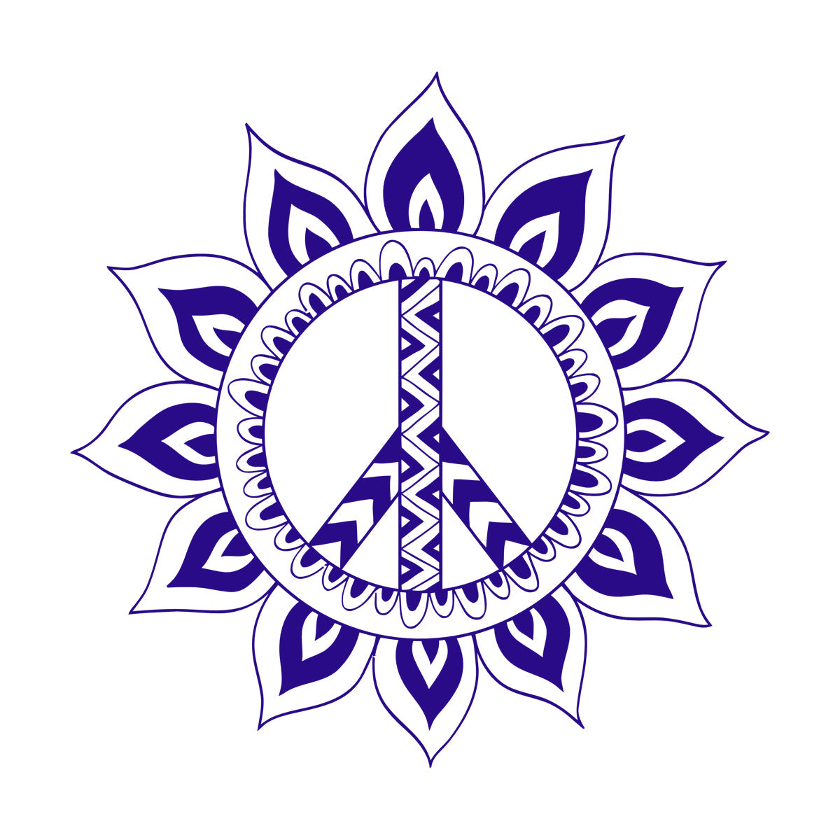 Lettering Stickers Mandala Hippie Peace Symbol Window Decals