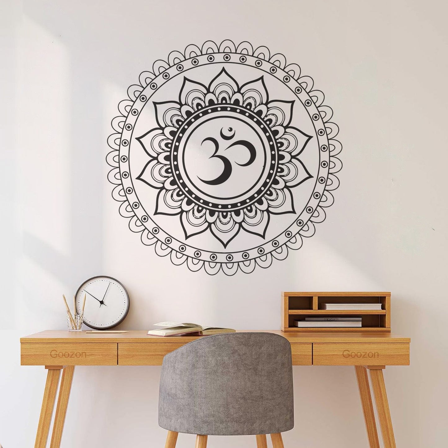 Vinyl Wall Stickers Mandala Lotus Om Hindu Hinduism Store Decoration