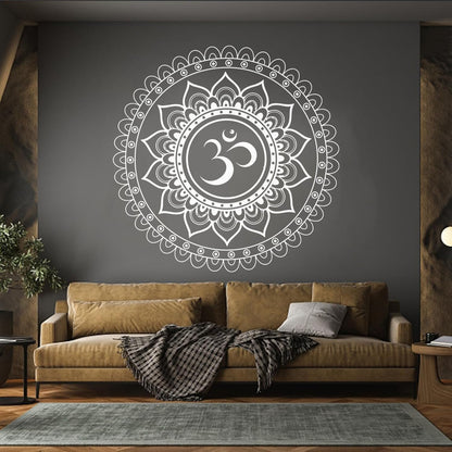 Vinyl Wall Stickers Mandala Lotus Om Hindu Hinduism Store Decoration