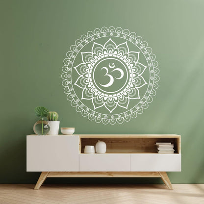 Vinyl Wall Stickers Mandala Lotus Om Hindu Hinduism Store Decoration