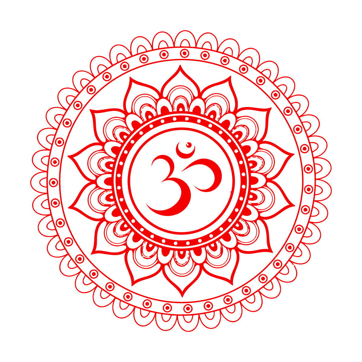 Vinyl Wall Stickers Mandala Lotus Om Hindu Hinduism Store Decoration