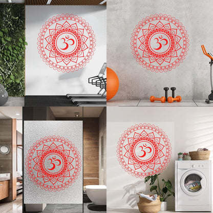 Vinyl Wall Stickers Mandala Lotus Om Hindu Hinduism Store Decoration