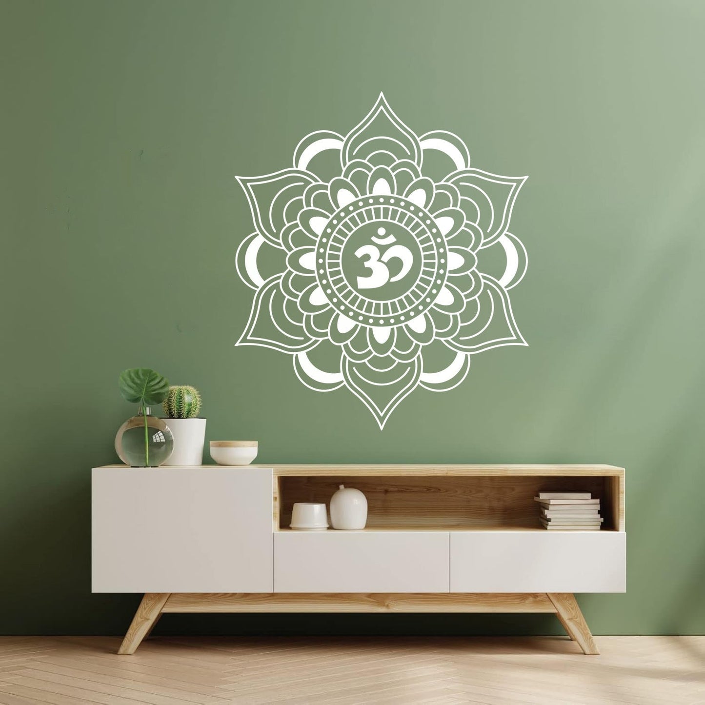 Vinyl Wall Decals Mandala Lotus Talisman Buddhism Hinduism Removable Without Leaving Glue