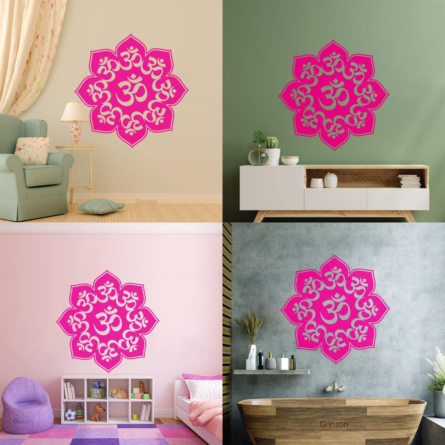 Mandala Mantra Om Hinduism Engraving Decals Self Adhesive