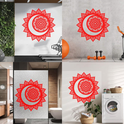 Mural And Wall Vinyl Decal Mandala Meditation Sun And Moon Do Not Damage The Wall Surface