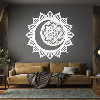 Mural And Wall Vinyl Decal Mandala Meditation Sun And Moon Do Not Damage The Wall Surface