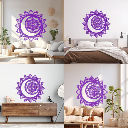 Mural And Wall Vinyl Decal Mandala Meditation Sun And Moon Do Not Damage The Wall Surface