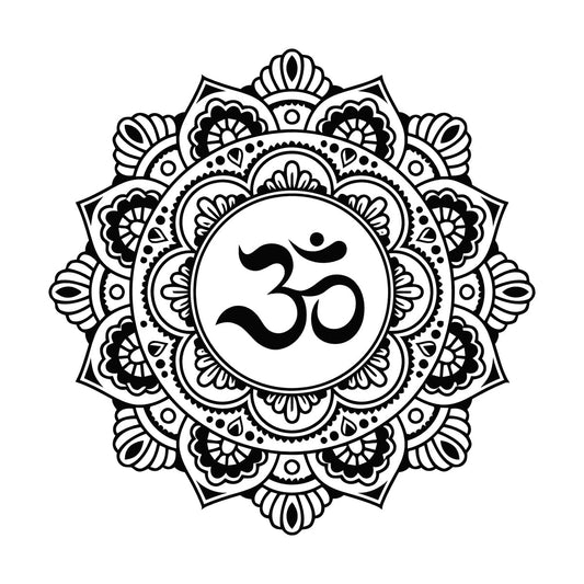 Wall Stickers Paster Paper Mandala Om Signs Yoga Lotus Hinduism Style Multi Color Selection