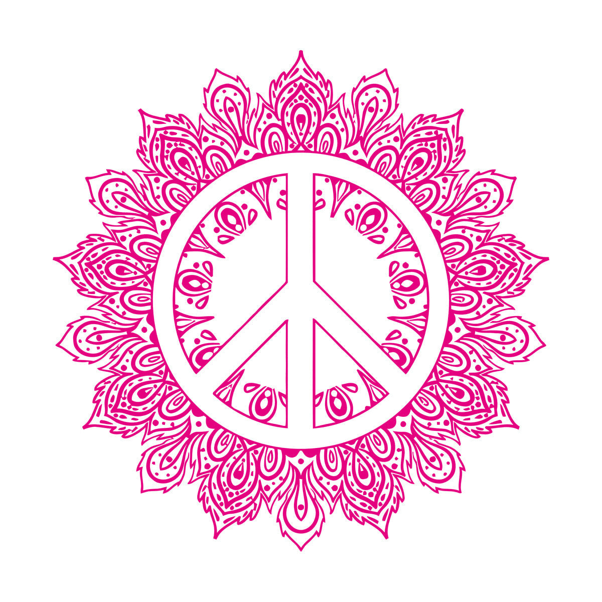Wall Stickers Mandala Peace Symbol Hippie Buddhism Art Mural Painting