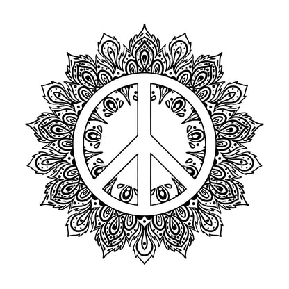 Wall Stickers Mandala Peace Symbol Hippie Buddhism Art Mural Painting