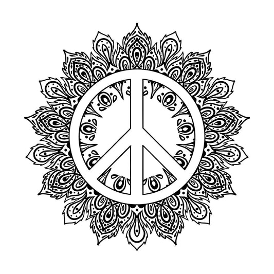 Wall Stickers Mandala Peace Symbol Hippie Buddhism Art Mural Painting