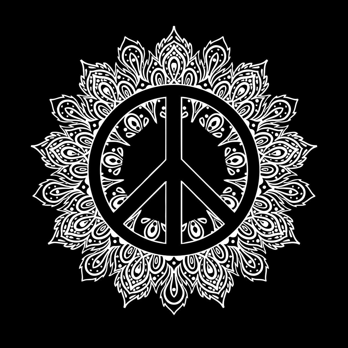 Wall Stickers Mandala Peace Symbol Hippie Buddhism Art Mural Painting