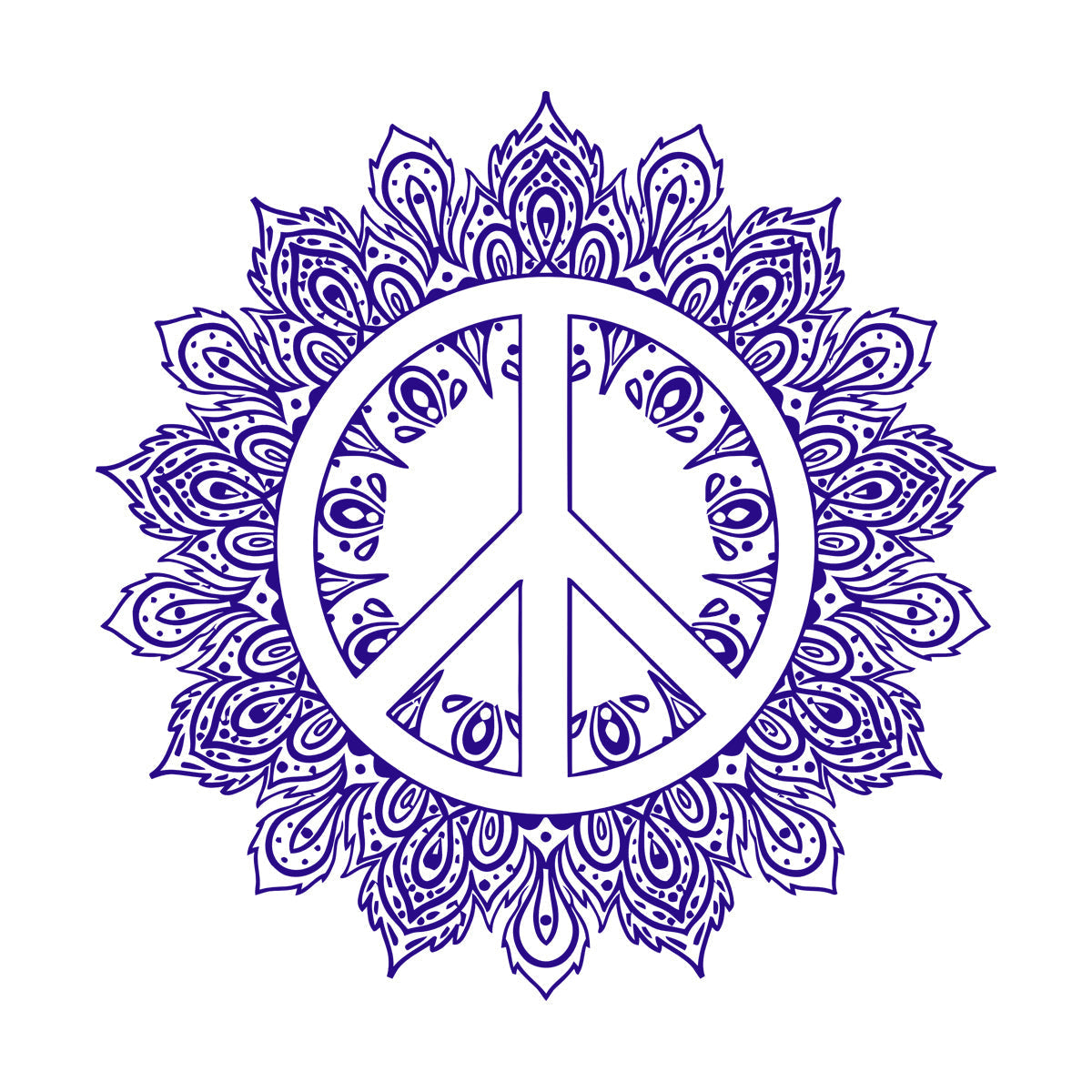 Wall Stickers Mandala Peace Symbol Hippie Buddhism Art Mural Painting