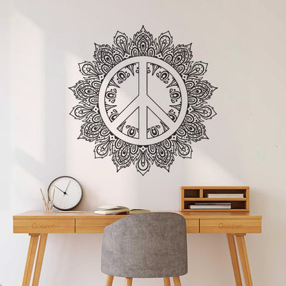 Wall Stickers Mandala Peace Symbol Hippie Buddhism Art Mural Painting